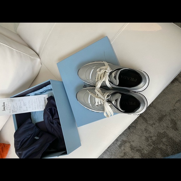 Authentic PRADA Silver Sneakers - Picture 8 of 8